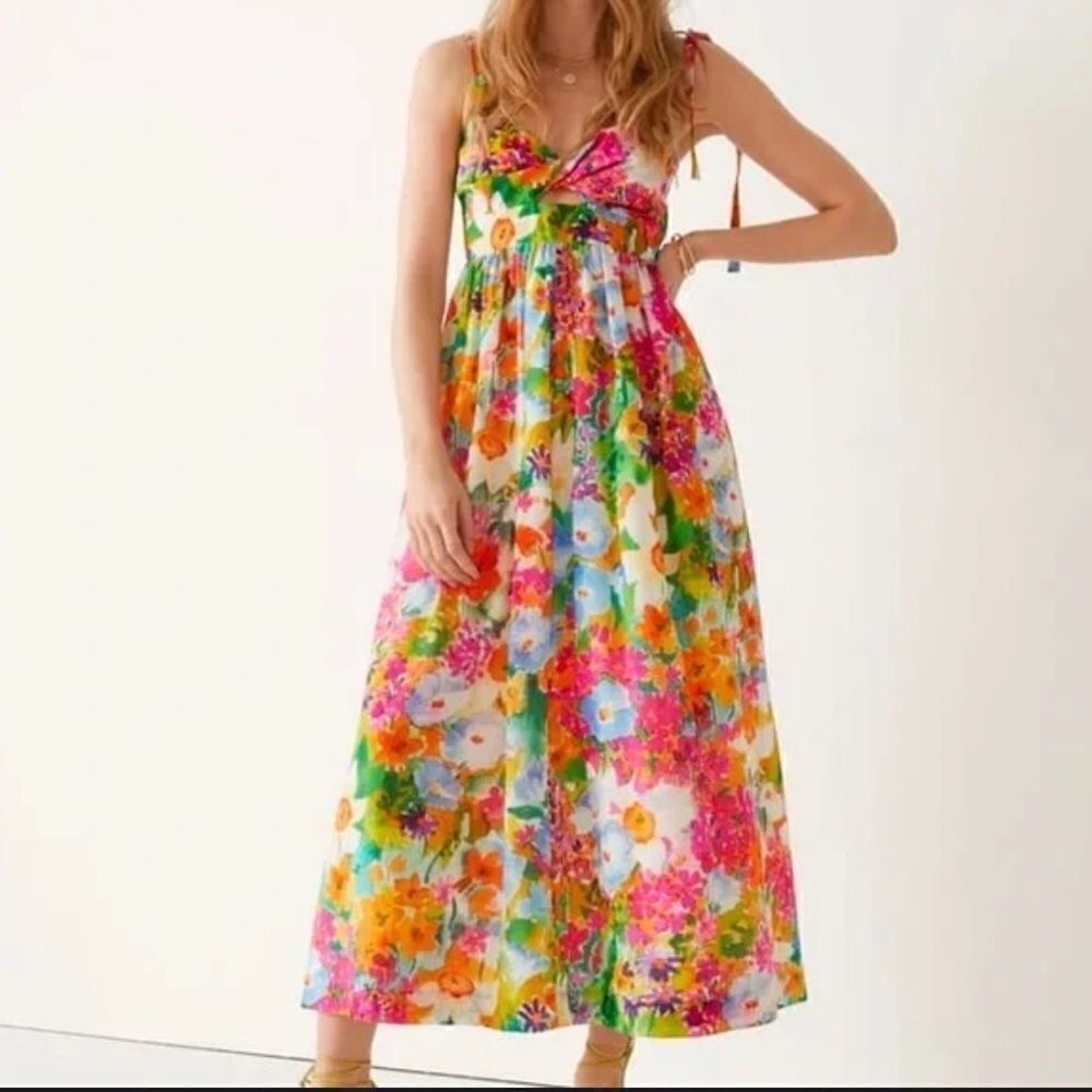 & Other Stories Strappy Printed Midi Dress | size 4
